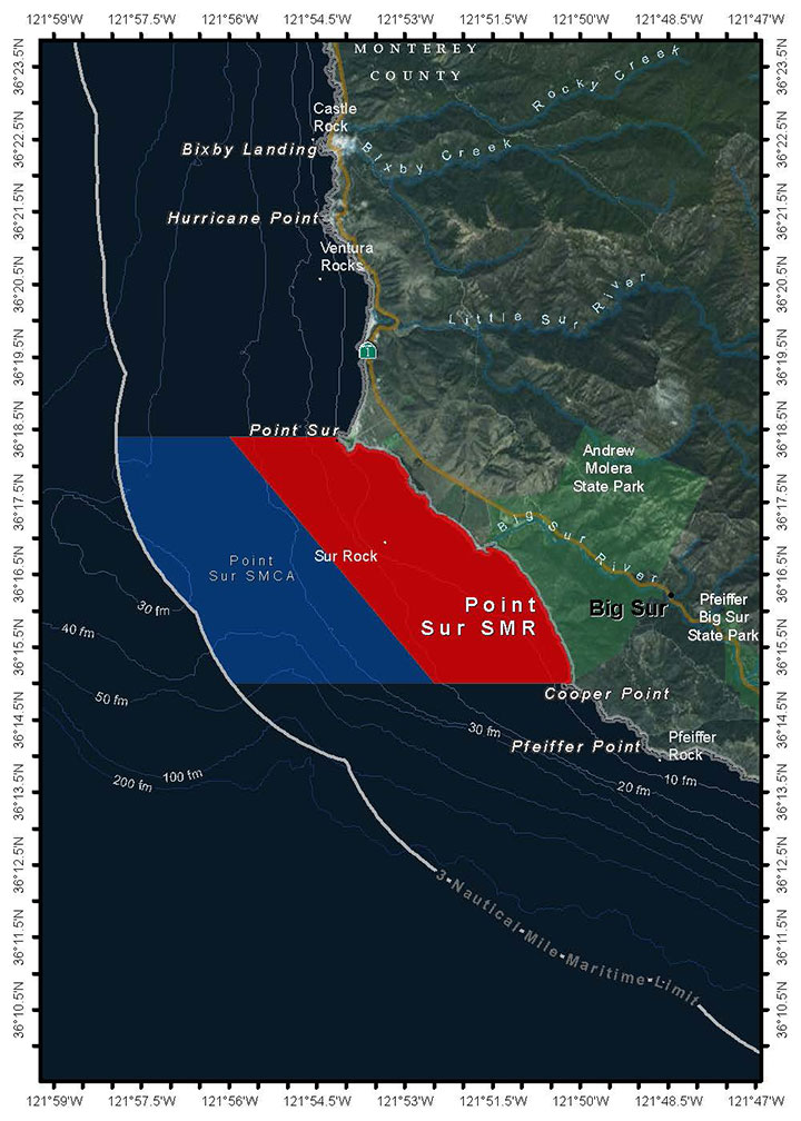 Map of Point Sur State Marine Reserve - click to enlarge in new tab